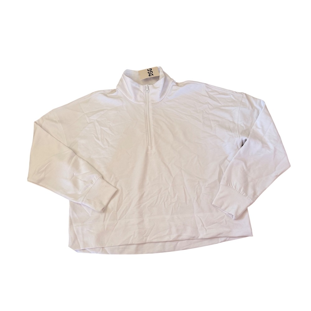 NWT DSG So Soft 1/2 Zip Pullover Sweatshirt Pure White fitness workout cozy